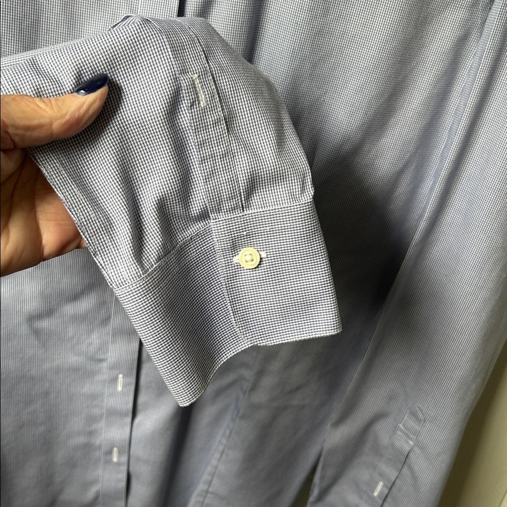 Brooks Brothers fitted ladies blue/white checked size 14 button down shirt - Picture 4 of 9
